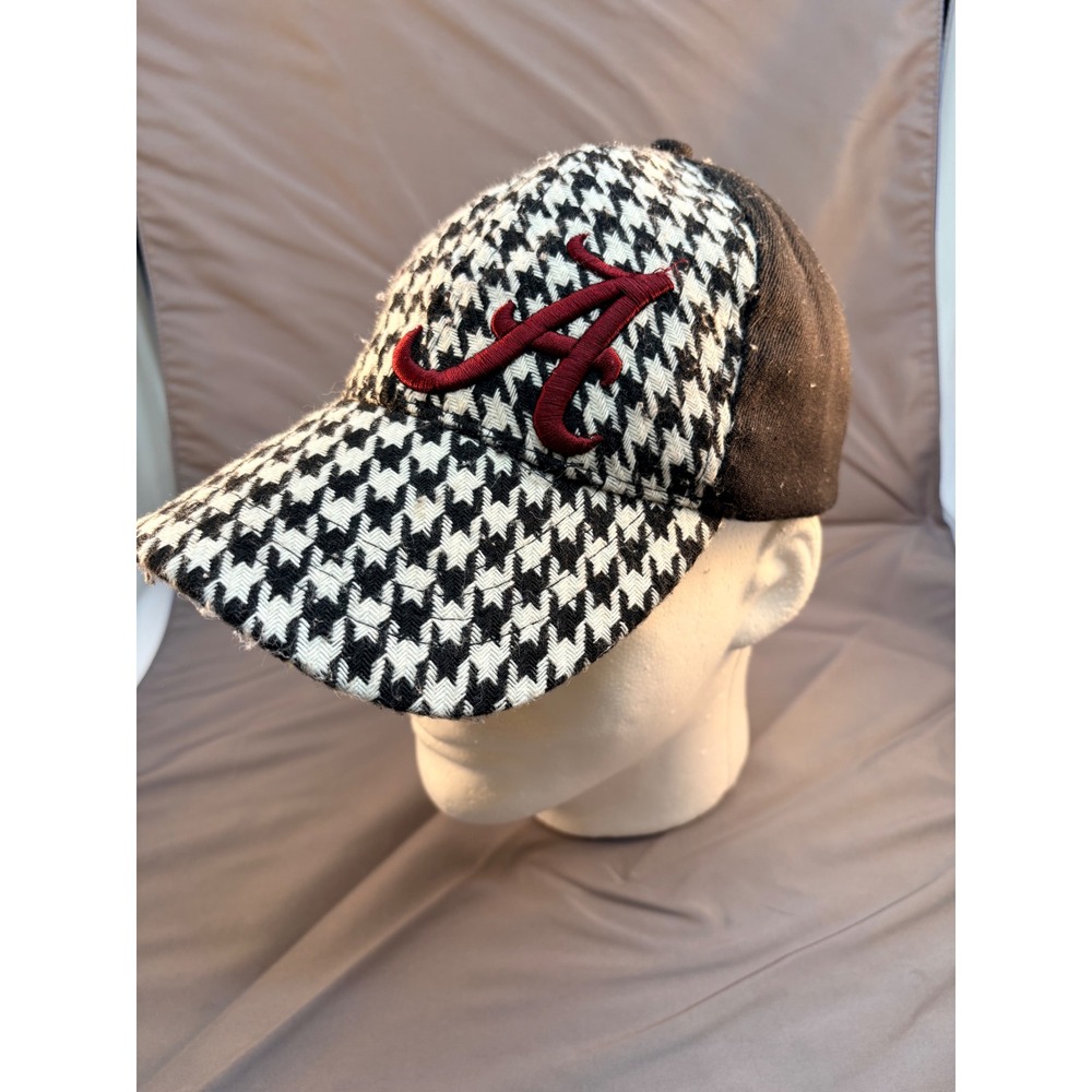 Alabama‎ Crimson Tide Houndstooth Baseball Cap Hat Black White Crimson NCAA 3163